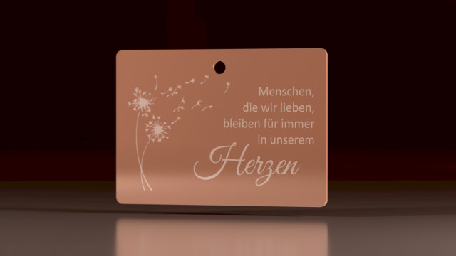 Naturbestattungsschild Bronze eloxiert mit Laserkennzeichnung
Image